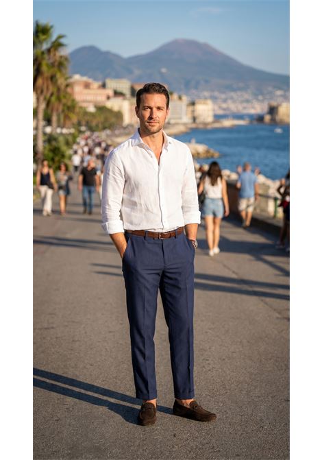 PT Torino Blue Virgin Wool Trousers Master Fit with Front Pleat PT TORINO |  | CO-AFMAZ00CL10345